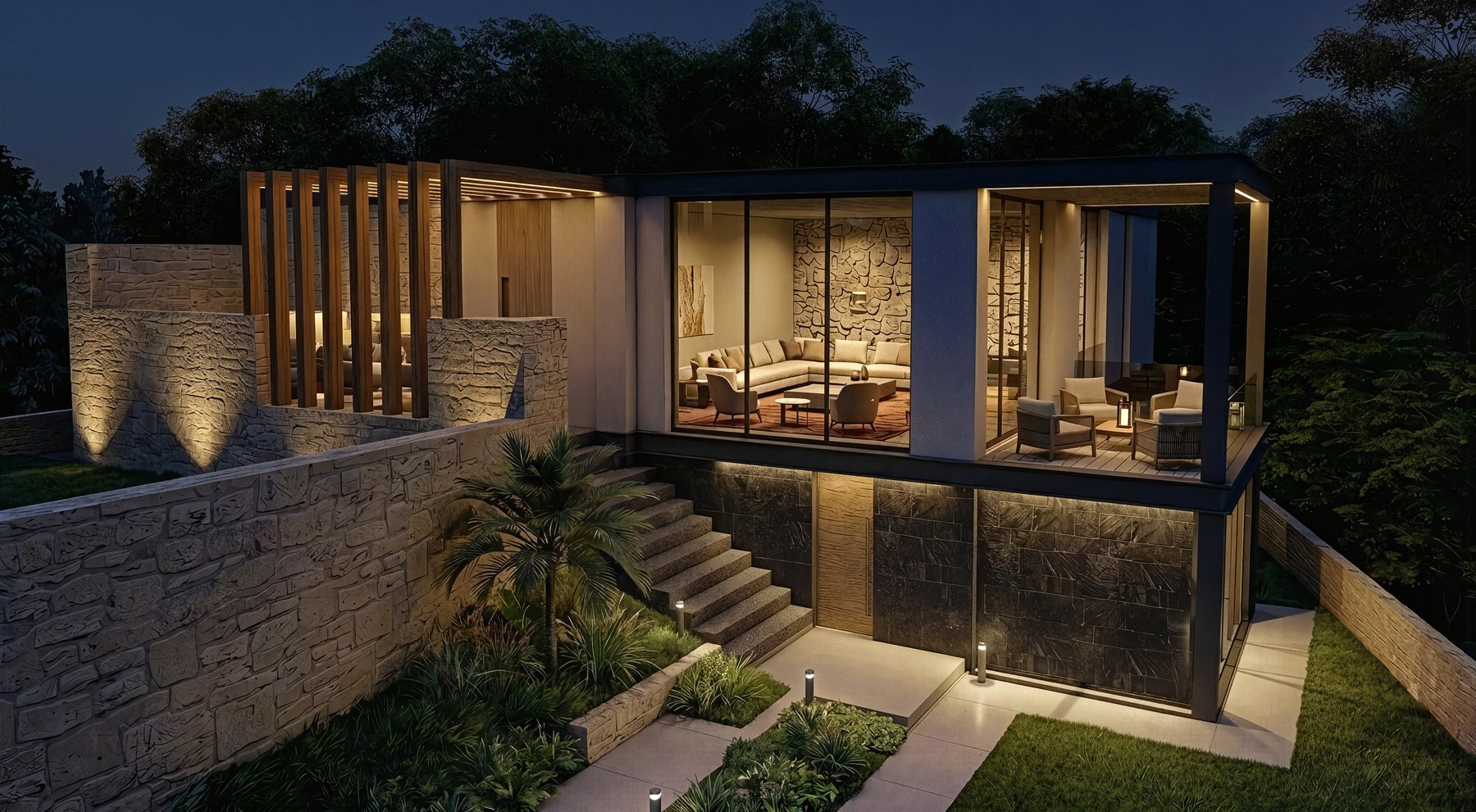 Private villa — night view