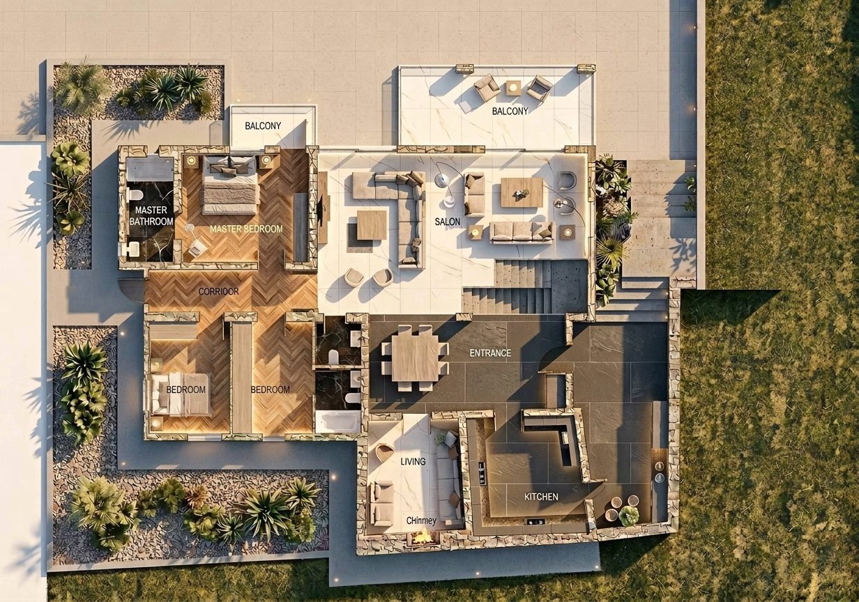 Private villa — plan day view